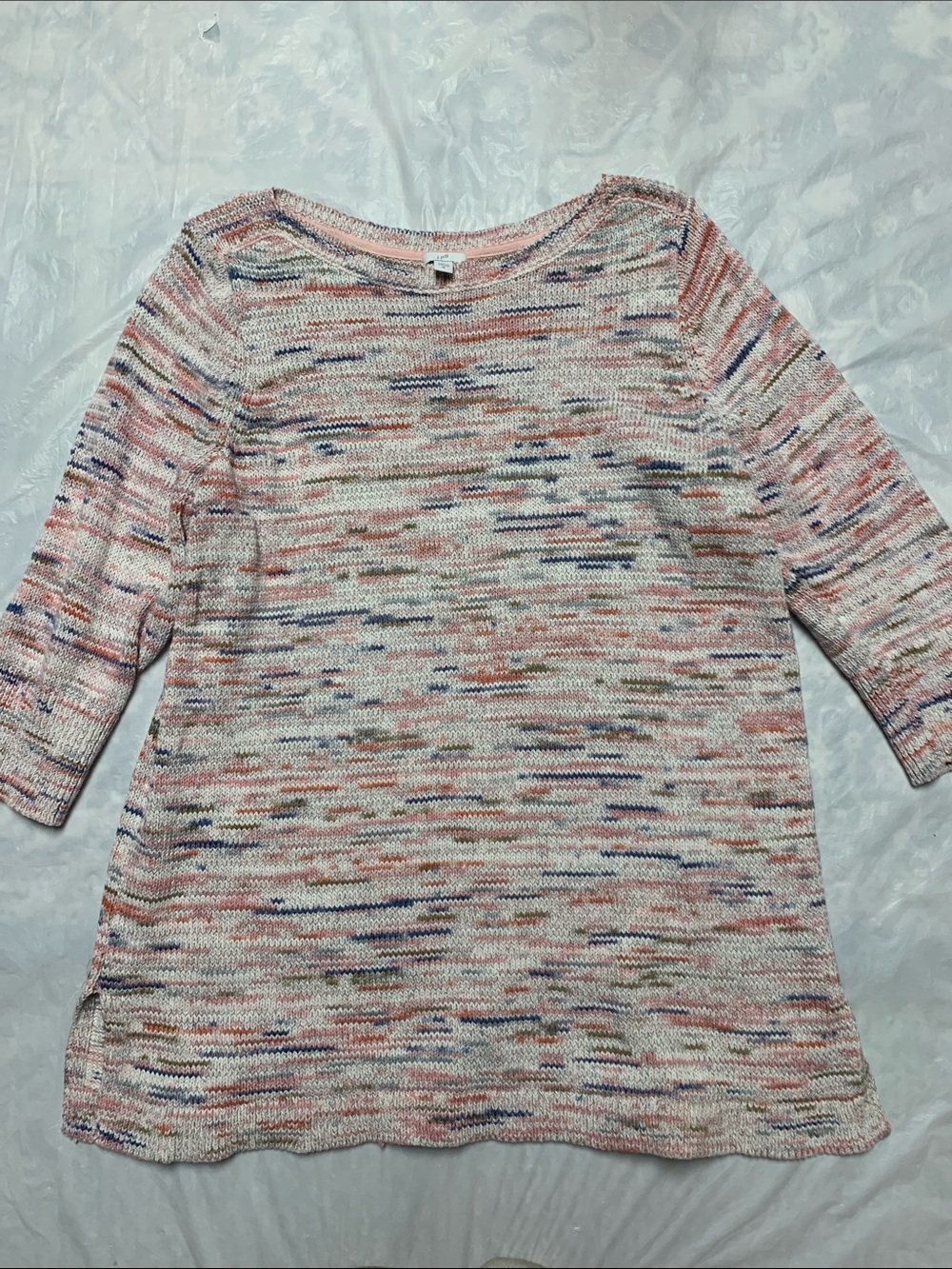 J Jill 100% Cotton Colorful Tunic Length Sweater Lagenlook Size 2XL